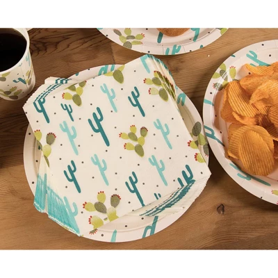 Blue Panda 150 Pack Cactus Disposable Luncheon Paper Napkins 6.5" For Kids Birthday Baby Shower Party Decorations 4 Blue Panda 150 Pack Cactus Disposable Luncheon Paper Napkins 6.5" For Kids Birthday Baby Shower Party Decorations - Image 2
