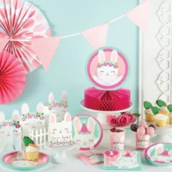 Creative Converting 48ct Bunny Print Beverage Disposable Napkins