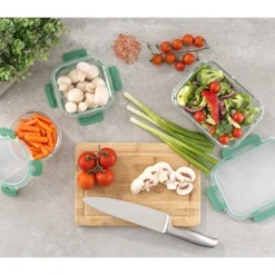 JoyJolt 24 Piece Fluted Glass Food Storage Containers With Leakproof Lids Set - Green -Household Cleaning Supplies GUEST 47385a78 2f91 4a4c a106 fd3f283789b0