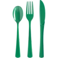 Exquisite Solid Color Plastic Utensil Cutlery Set Forks Spoons Knives- 150 Pack -Household Cleaning Supplies GUEST 4b45d87f 3336 4c5d a14f a217b3b86527