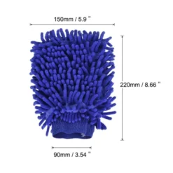 Unique Bargains House Microfiber Soft Chenille Double Sided Cleaning Gloves 8.66" X 5.9"