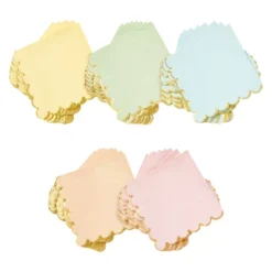 Sparkle And Bash 150 Pack Scalloped Gold Foil Cocktail Paper Napkins For Party Supplies, 5 Pastel Colors, 5x5 In -Household Cleaning Supplies GUEST 4ebe4f5f 3755 46a2 9d6b 29d57eb1ce21