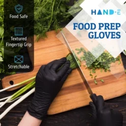 Hand-E Black Nitrile Gloves, Perfect For Cleaning & Cooking - 200 Pack -Household Cleaning Supplies GUEST 4fbe0fcc 1e81 4e09 b8d3 8f1bdf33a23e