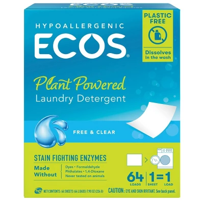 ECOS Plastic-Free Laundry Detergent Sheets - 7.9oz/64 Loads 10 ECOS Plastic-Free Laundry Detergent Sheets - 7.9oz/64 Loads - Image 8