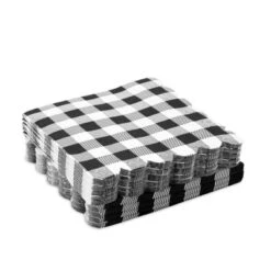 Blue Panda 100 Pack Black Buffalo Check Plaid Scalloped Paper Napkin For Picnic Party Supplies 6.5 X 6.5 In -Household Cleaning Supplies GUEST 5271bd0a e076 4493 9390 771be5f1ed36