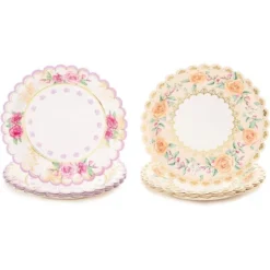 Sparkle And Bash 48 Pack Scallop Disposable Paper Plates 7 Inches - With Foil Accents, 6 Design Assorted -Household Cleaning Supplies GUEST 56e5a74f fa3e 42f3 8c48 c50d541b716d