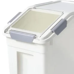 HANAMYA 33-Liter Rice Container With Handle, Wheels, Airtight Silicon Sealed Cover, And Measuring Cup For Rice, Flour And Pet Dry Food Storage
