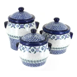 Blue Rose Polish Pottery 1300 Zaklady Canister Set -Household Cleaning Supplies GUEST 5d0793a9 9f1a 4bc9 8e80 9ede05b6cd98