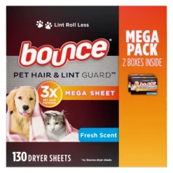 Bounce Pet Hair And Lint Guard Mega Dryer Sheets - Fresh -Household Cleaning Supplies GUEST 5d6e4133 17c7 4990 9fe3 4931f467a02f