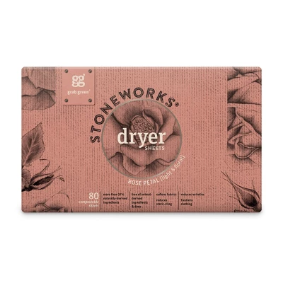 Grab Green Stoneworks Dryer Sheets, Rose Petal Scent 4 Grab Green Stoneworks Dryer Sheets, Rose Petal Scent - Image 2