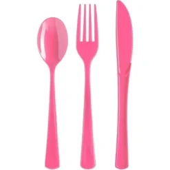 Exquisite Solid Color Plastic Utensil Cutlery Set Forks Spoons Knives- 150 Pack -Household Cleaning Supplies GUEST 607f2bd6 0150 4abb a9d3 840220cea46a