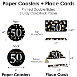 Big Dot Of Happiness Adult 50th Birthday - Gold - Birthday Party Paper Charger And Table Decorations - Chargerific Kit - Place Setting For 8 -Household Cleaning Supplies GUEST 60ac1dc0 3b8c 44b7 bd90 b387bd4406ec