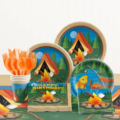 Creative Converting 24ct Camping Dessert Plates 4 Creative Converting 24ct Camping Dessert Plates - Image 2