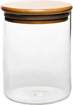 Amici Home Yosemite Glass Canister, Set Of 3, Food Storage Jar W/ Airtight Seal Wood Lid For Dry Food, Tea, Coffee, Spices And More, 28, 48 & 56 Oz. -Household Cleaning Supplies GUEST 63e44be9 1175 4525 9845 73f4242843f0