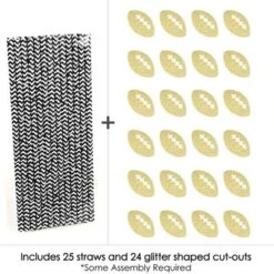 Big Dot Of Happiness Gold Glitter Football Party Straws - No-Mess Real Glitter Cut-Outs & Decorative Baby Shower Or Birthday Party Paper Straws -24 Ct -Household Cleaning Supplies GUEST 64ff2bd7 031c 43f6 9d6e 303331213132