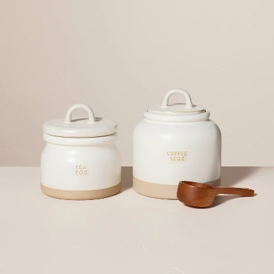 12oz Stoneware Crock Coffee Canister With Scoop Cream/Clay - Hearth & Hand™ With Magnolia 5 12oz Stoneware Crock Coffee Canister With Scoop Cream/Clay - Hearth & Hand™ With Magnolia - Image 3