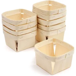 Bright Creations 10 Pack One Pint Wooden Berry Baskets For Picking Fruit Or Arts, Crafts And Decor 4” Square Vented Wood Boxes -Household Cleaning Supplies GUEST 6f17b88d 541b 40b4 a867 37bb4247e71e