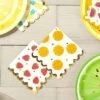 Sparkle And Bash 100 Pack Fruit Cocktail Napkins, 4 Designs For Birthday Party, 5 X 5"