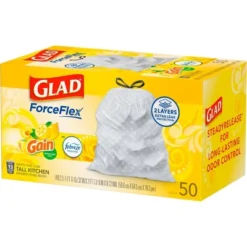 Glad ForceFlex DrawString Trash Bags - Lemon Zest - 13 Gallon - 50ct -Household Cleaning Supplies GUEST 718d34c1 2e70 4384 9435 55080223e7be