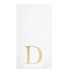 Sparkle And Bash 100 Pack Gold Foil Initial Letter D White Monogram Paper Napkins For Dinner Party, 4 X 8 In -Household Cleaning Supplies GUEST 72c9495f e2f6 4abb be43 951f837df2e9