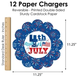 Big Dot Of Happiness Firecracker 4th Of July - Red, White And Royal Blue Party Round Table Decorations - Paper Chargers - Place Setting For 12 12 Big Dot Of Happiness Firecracker 4th Of July - Red, White And Royal Blue Party Round Table Decorations - Paper Chargers - Place Setting For 12 -Household Cleaning Supplies GUEST 75203e9f e745 470c 84c7 4acbb868a28b