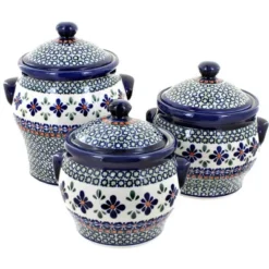Blue Rose Polish Pottery 1300 Zaklady Canister Set -Household Cleaning Supplies GUEST 754fdcf2 e3b2 4a16 b135 59045d6029e5