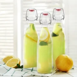 Nevlers Round Airtight Swing Top Bottles - Glass 17oz (12pk) -Household Cleaning Supplies GUEST 78965ea9 f549 4754 9b72 023ce64bf44b