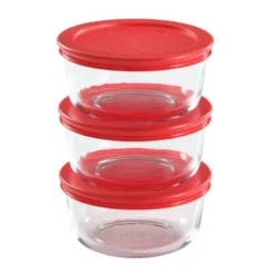 Pyrex 1-cup Storage Containers (Pack Of 6) - Total 12-Piece Value Pack -Household Cleaning Supplies GUEST 78e22412 a5b9 4dab b6b1 2b3ab8c00060