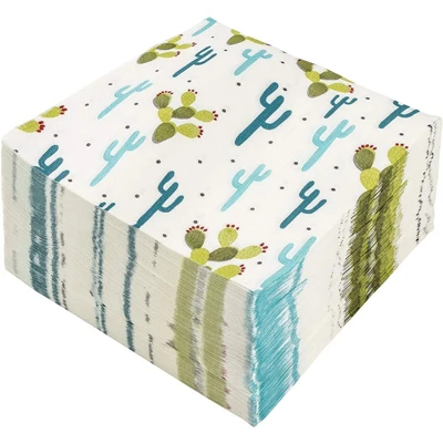 Blue Panda 150 Pack Cactus Disposable Luncheon Paper Napkins 6.5" For Kids Birthday Baby Shower Party Decorations 5 Blue Panda 150 Pack Cactus Disposable Luncheon Paper Napkins 6.5" For Kids Birthday Baby Shower Party Decorations - Image 3
