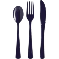 Exquisite Solid Color Plastic Utensil Cutlery Set Forks Spoons Knives- 150 Pack -Household Cleaning Supplies GUEST 7bf6f7ba 15a2 4418 af34 9917d02ca926
