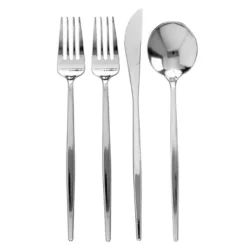 Silver Spoons Modern Disposable Flatware Set, Includes 48 Forks, 24 Spoons And 24 Knives, Opulence Collection -Household Cleaning Supplies GUEST 7de44d81 7ea6 48db b231 2c45a6b0ae9a