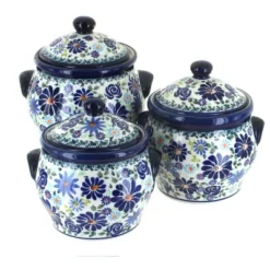 Blue Rose Polish Pottery 1300 Zaklady Canister Set -Household Cleaning Supplies GUEST 800106d2 b075 4d44 8fbd aa1a3f481dc0