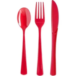 Exquisite Solid Color Plastic Utensil Cutlery Set Forks Spoons Knives- 150 Pack -Household Cleaning Supplies GUEST 814abde3 538d 4645 84ac 6764626360ae