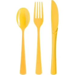 Exquisite Solid Color Plastic Utensil Cutlery Set Forks Spoons Knives- 150 Pack -Household Cleaning Supplies GUEST 829ff2ca ad98 4a15 bd6d 62f7790f9055
