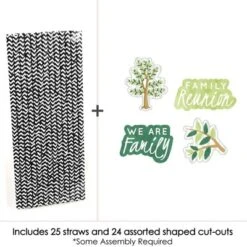 Big Dot Of Happiness Family Tree Reunion - Paper Straw Decor - Family Gathering Party Striped Decorative Straws - Set Of 24 -Household Cleaning Supplies GUEST 84388954 b575 41d2 9825 fdf3ad0fe976