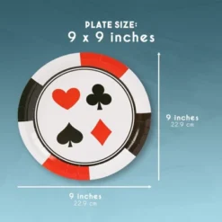 Blue Panda Poker & Casino Card Night Plates - 80 Disposable Dinner Paper Plates 9 X 9 Inches -Household Cleaning Supplies GUEST 86501ce1 e998 46da a76b ef2b8bcd25b0