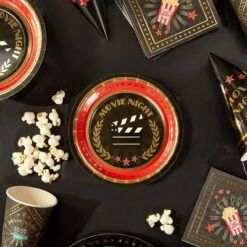 Blue Panda 48 Pack Paper Plates Movie Night Party Decorations (7 Inches)