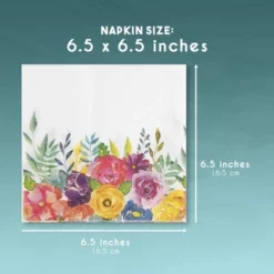 Juvale 100 Pack Floral Paper Napkins Disposable For Bridal Shower, Birthday, Spring Tea Party, 6.5 In -Household Cleaning Supplies GUEST 89946165 94f6 4fa8 91f9 34479655b5a3