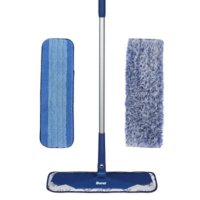 Bona Floor Mop Starter Kit - 2-in-1 Wet + Dry Floor Sweeping + Mopping - 1 Mop, 1 Reusable Sweeping Pad, 1 Reusable Mopping Pad 3 Bona Floor Mop Starter Kit - 2-in-1 Wet + Dry Floor Sweeping + Mopping - 1 Mop, 1 Reusable Sweeping Pad, 1 Reusable Mopping Pad