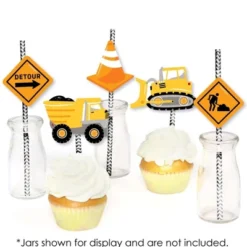 Big Dot Of Happiness Dig It - Construction Party Zone - Paper Straw Decor - Baby Shower Or Birthday Party Striped Decorative Straws - Set Of 24 -Household Cleaning Supplies GUEST 8d5ed53b c733 4b10 af5a 3217746a70a1