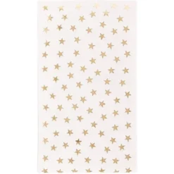 Blue Panda 50 Pack White And Gold Dinner Napkins, Disposable With Gold Foil Stars For Birthday Party, Wedding, 3 Ply, 4 X 8 In -Household Cleaning Supplies GUEST 9187002e a6ae 4bff 8630 fb7e3d5dba10