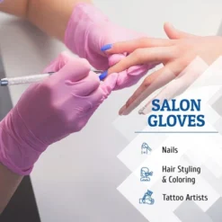 Hand-E Pink Nitrile Gloves, Perfect For Cleaning & Cooking - 200 Pack -Household Cleaning Supplies GUEST 944cc922 5e5a 4e13 9841 05061f920256 2