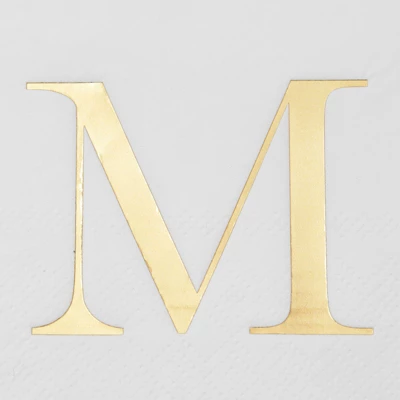 Sparkle And Bash 100 Pack Gold Foil Initial Letter M White Monogram Paper Napkins For Dinner Party, 4 X 8 In 4 Sparkle And Bash 100 Pack Gold Foil Initial Letter M White Monogram Paper Napkins For Dinner Party, 4 X 8 In - Image 2