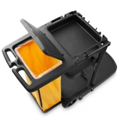 Dryser Commercial Janitorial Cleaning Cart On Wheels With Cover, Shelves And Vinyl Bag & Commercial Mop Bucket With Side Press Wringer, 26 Qt. Yellow -Household Cleaning Supplies GUEST 96583c52 e252 41ae a60d 5c474a602acb