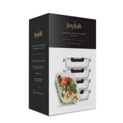 JoyJolt Food Meal Prep Food Storage Containers With Lids - Set Of 5 - Black -Household Cleaning Supplies GUEST 99b5e14b c36c 416a a92a 90fc367c0876