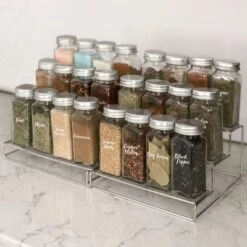 Talented Kitchen 2 Pack Spice Rack Organizer With 24 Glass Spice Jars Seasoning Containers 4 Oz, Spice Labels & 3-Tier Rack For Cabinets -Household Cleaning Supplies GUEST 9a5c24dc 308a 4c55 b22b e66cf59ebea2