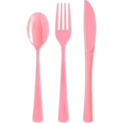 Exquisite Solid Color Plastic Utensil Cutlery Set Forks Spoons Knives- 150 Pack -Household Cleaning Supplies GUEST 9cb411d6 b15f 48a1 baaf fdaa29108856
