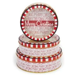 Juvale Set Of 3 Merry Christmas Cookie Tins With Lids For Gift Giving, Round Nesting Holidays Containers, 3 Sizes -Household Cleaning Supplies GUEST 9d064ce8 be8b 4533 958f a43e60cd6016