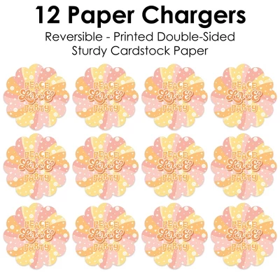 Big Dot Of Happiness Stay Groovy - Boho Hippie Party Round Table Decorations - Paper Chargers - Place Setting For 12 6 Big Dot Of Happiness Stay Groovy - Boho Hippie Party Round Table Decorations - Paper Chargers - Place Setting For 12 - Image 4