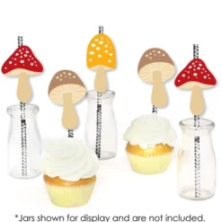 Big Dot Of Happiness Wild Mushrooms - Paper Straw Decor - Red Toadstool Party Striped Decorative Straws - Set Of 24 -Household Cleaning Supplies GUEST 9d6b05cb de87 46f5 aae0 45ed6ae4ec6a